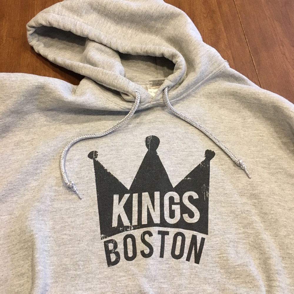 Cozy Gray Boston Hoodie Sweatshirt